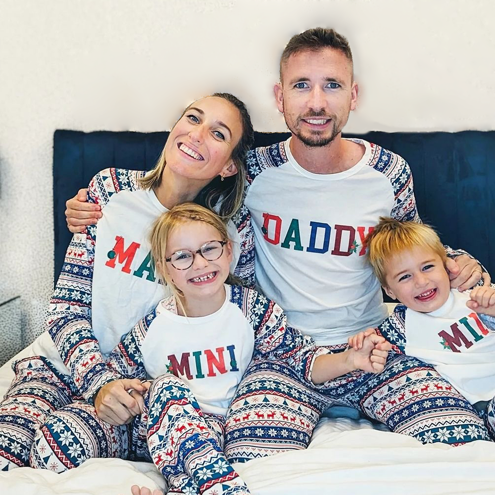 Christmas College Daddy, Mama & Mini Matching Festive Pyjamas