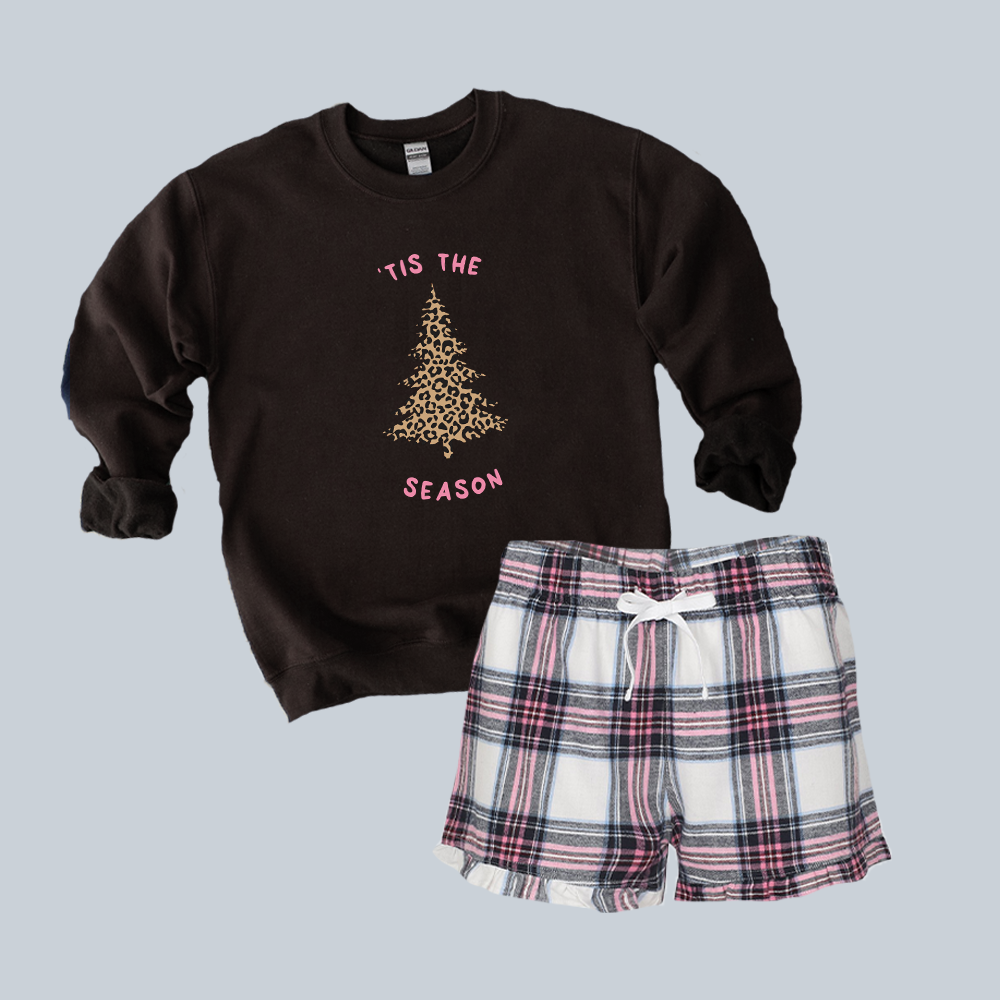 Tis The Season Yuletide Christmas Sweatshirt & Short Pyjama Set