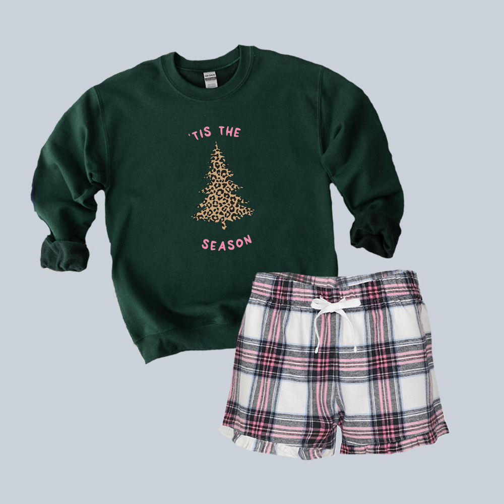 Tis The Season Yuletide Christmas Sweatshirt & Short Pyjama Set