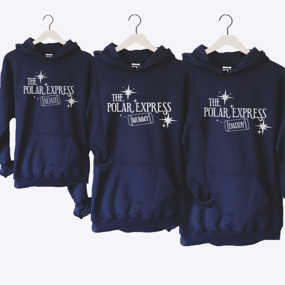 The Polar Express Personalised Family Matching Hoodies